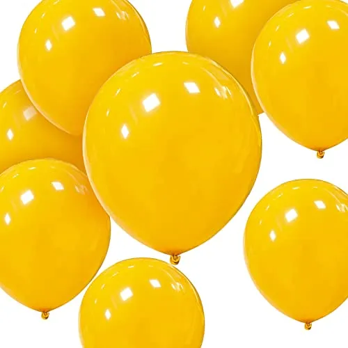 HYKJNBW Gelbe Luftballons, 30,5 cm, 50 Stück, Starke Dicke Latex-Ballons, Rund, Helium-Ballon für Geburtstag, Kinderparty, Hochzeiten, Dekorationen, Zubehör