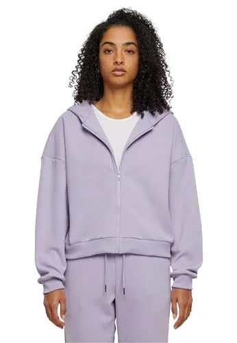 Urban Classics Damen Cozy Short Zip Hoody - Sweatshirt für Damen, in dustylila, aus 95% Baumwolle und 5% Elasthan für hohen Tragekomfort. Ideal für lässige Outfits und moderne Streetwear.