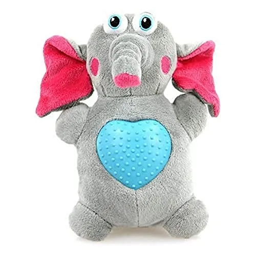 Petastic SwissPet Hundespielzeug Hearties Elefant - Plüschspielzeug, Kuscheltier mit Quietscher