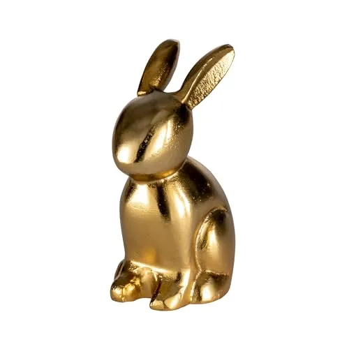 EGLO LIVING Osterdeko Hase Vohilava - Elegante Deko Figur für Ostern - Sammlerfiguren aus goldfarbenem Aluminium, robust und pflegeleicht; perfekt für stilvolle Frühlingsdekoration auf Tisch oder Balkon.