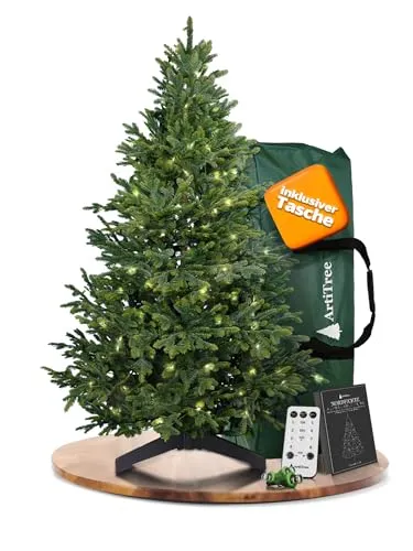 ArtiTree Künstlicher Weihnachtsbaum Premium Tanne 180 cm mit Lichterkette