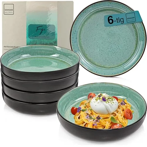 Sänger Fiji Steingut Pastaschalen Set 6 tlg in grün von Sänger