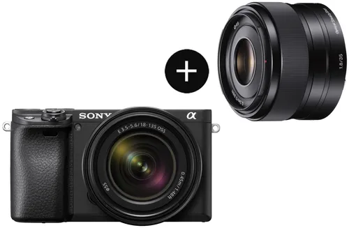 Sony Alpha 6400AMB Systemkamera mit SEL35F18 Objektiv - Kompakte APS-C Systemkamera mit 24 MP, 4K Video und schnellem Autofokus. Ideal für kreative Aufnahmen, ausgestattet mit zwei hochwertigen Objektiven für vielseitige Fotografie.