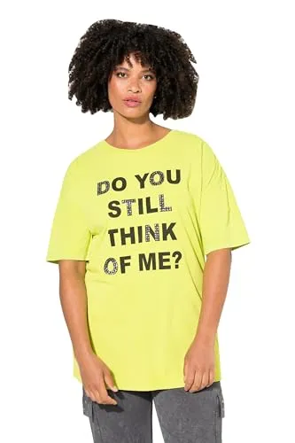 Angel of Style Damen große Größen Übergrößen Plus Size T-Shirt, Oversized, Verziertes Statement, Vintage Look, Rundhals, 1/2 Arm Lime 54 833504408-54