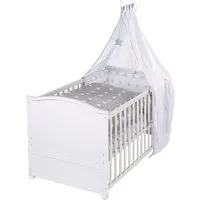 roba® Babybett Little Stars - inkl. Bettwäsche & Matratze - Modernes Babybett 70x140 cm, 3-fach höhenverstellbar und mit Umbauecken für eine lange Nutzungsdauer vom Baby- bis zum Juniorbett.