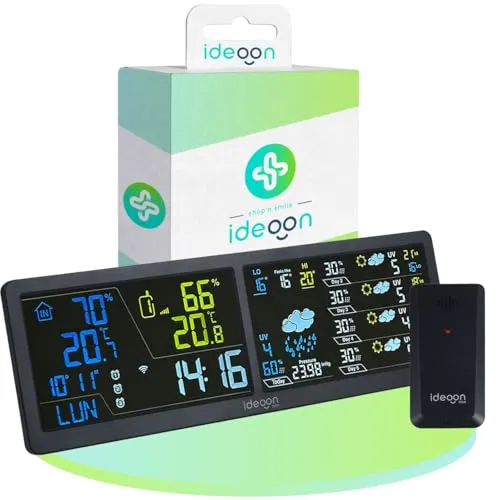 ideoon WLAN Wetterstation mit App & XXL Display – Präzise Wetterdaten für Ihr Smart Home