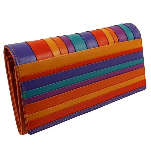 Golunski Damen-Geldbörse aus Leder, dreifach gefaltet, mit Klappe, Orange Seville, Casual