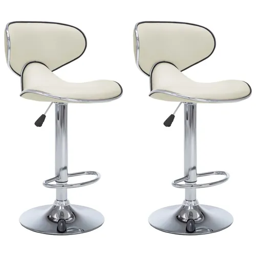 vidaXL Barhocker 2 Stk. Creme Kunstleder in beige von vidaXL