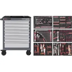 Kraftwerk BT700 Werkstattwagen, 8 Schubladen, PRO, 296-tlg. von KRAFTWERK