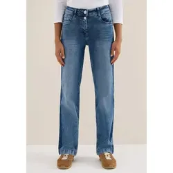 CECIL Damen Jeans 3716890 mit Gallonstreifen, Light Blue Washed