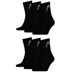 HEAD Herren Short Crew Sportsocken im 6erPack (35-38, Black)