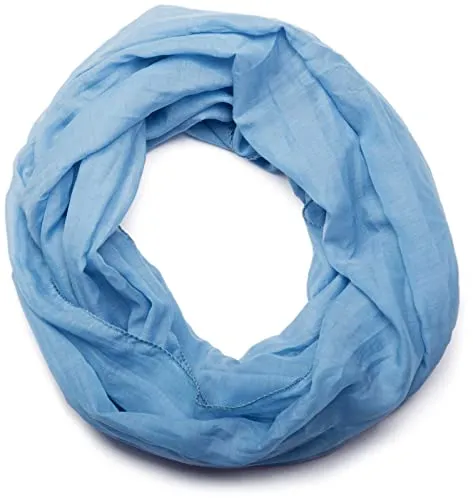 styleBREAKER leichter unifarbener Loop Schlauchschal | Sommerschal aus fließendem Material | Seidiges Halstuch für Damen & Herren | Weich, Luftig & Modisch | 77 x 46 cm, Farbe:Blau
