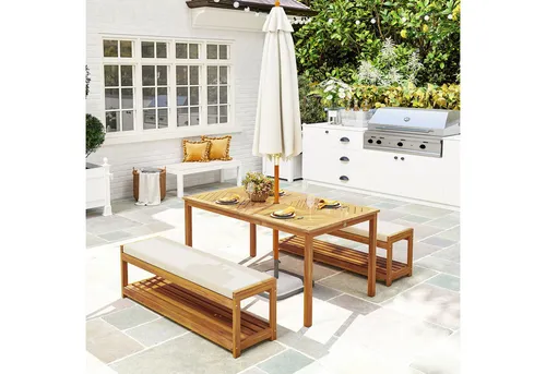 Outsunny 3-teiliges Gartenmöbel-Set aus Akazienholz