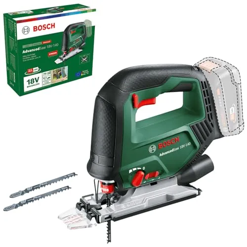 Bosch Akku-Stichsäge AdvancedSaw 18V-140 - Sägen - Kabelloser Komfort mit Pendelhub und bürstenlosem Motor, ideal für präzise Sägeprojekte bis 140 mm Schnitttiefe, inklusive 3 Sägeblätter für vielseitige Anwendungen.