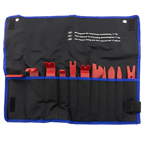 Montage und Demontage Set für Innenraum-Verkleidung 11-tlg. - Zubehör für Möbel: 11-tlg. Set mit Spezialkunststoffhebeln für schonendes Lösen von Türverkleidungen und Zierleisten, ideal für beschädigungsfreies Arbeiten.