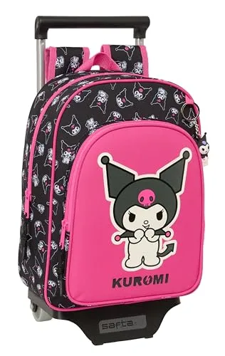 Safta Kuromi Kinderrucksack mit Trolley 705 – Schwarz/Fuchsia