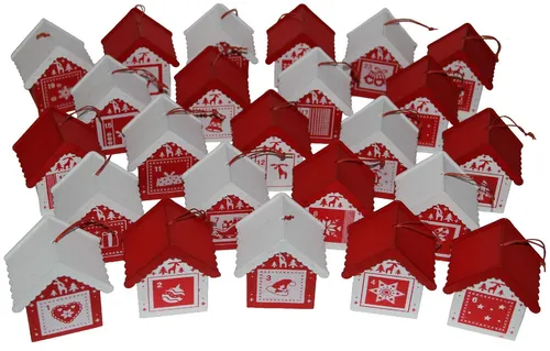 Adventskalender Weihnachtsdorf Holz 24 Häuschen zum Befüllen