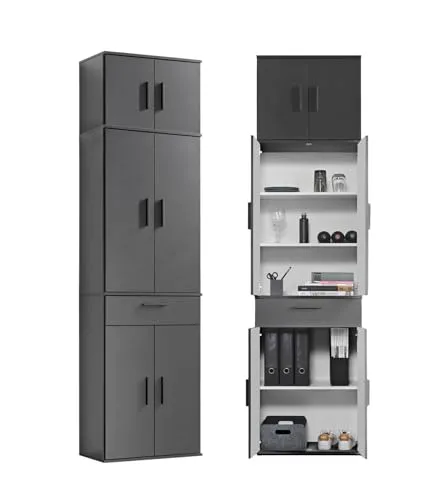 mokebo Deckenhoher Büroschrank XXL 'Der Extralange' - 48 Türen, anthrazit, platzsparend - MAXIMALER STAURAUM FÜR DEINEN FLUR! Mit 48 Türen und cleverem Design nutzt dieser Schrank die Höhe optimal aus. Ideal für Flur, Küche oder Abstellkammer – direkt in Deutschland gefertigt und schnell zu dir nach Hause geliefert.