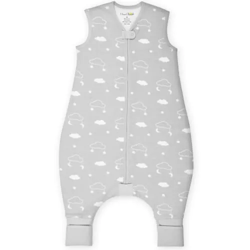 Mama Cheetah Baby Schlafsack mit Füße 1.0 TOG, Ganzjahres Schlafsack, Bio-Baumwolle Baby Schlafsäcke ohne Ärmeln Babyschlafsack mit Beinen, 1er Pack, 90cm (Baby Höhe 90-100cm)