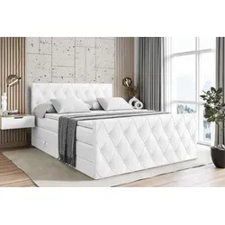Altdecor Boxspringbett 160x200 cm - Schlafzimmer-Bett mit 2 Bettkästen für viel Stauraum, strapazierfähigem Polsterstoff und hochwertigen Matratzen für optimalen Schlafkomfort.