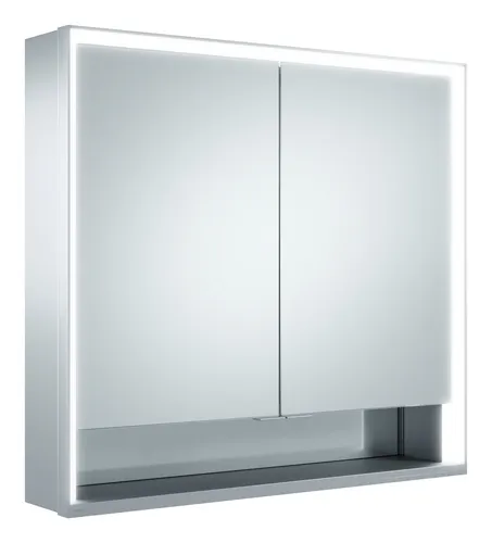 Keuco Royal Lumos Spiegelschrank mit LED-Beleuchtung - Spiegelschrank 800x735x165mm, stufenlos dimmbare LED-Beleuchtung und großzügiger Stauraum mit 2 Drehtüren. Gewinner des German Design Award 2018.
