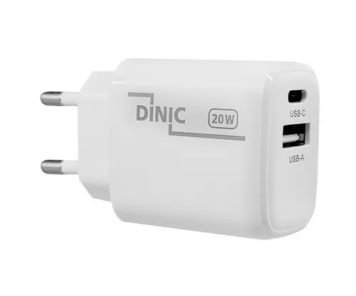 DINIC USB C+A Ladegerät/Netzteil 20W, PD, weiß  Power Delivery + QC 3.0, weiß