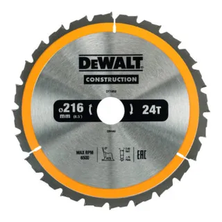 DEWALT Kreissägeblatt stationär 216/30 mm 24WZ DT1952-QZ von DeWalt