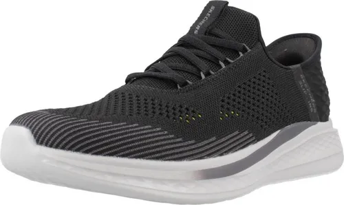 Skechers Slade - Quinto 210810-BLK Uni - Sneaker für Herren mit atmungsaktivem Obermaterial, Slip-On Design und Skechers Air-Cooled Memory Foam für optimalen Komfort und Geruchsneutralisation.