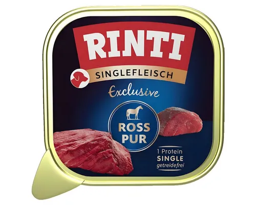 Rinti Singlefleisch Exclusive Ross pur 150 g - 10 Stück, für: Hund