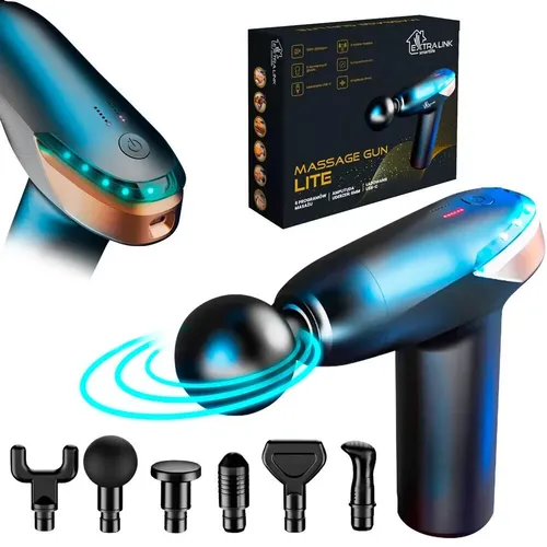 Massage Gun MINI Elektrisches Massagepistole Percussion Muscle Mit 4 Masageköpfe