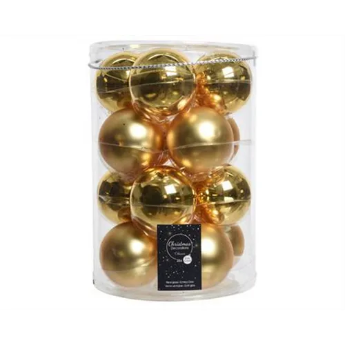 Kaemingk Weihnachtskugeln Mini 3,5cm - 16 Stück Glas in Gold, glänzend und matt, ideal für festliche Dekorationen