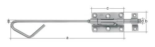 Gustav Alberts Bolzenstangen-Riegel 269/K2ZA/400 mm - 129156