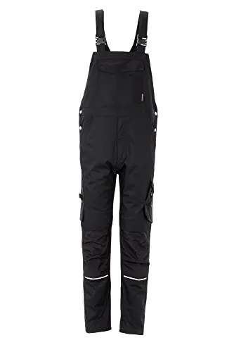 Planam Norit Herren Latzhose schwarz/schwarz Gr. 60 - Hosen für Herren, strapazierfähig und ideal für Beruf und Freizeit, gefertigt aus 65% Polyester und 35% Baumwolle für hohen Komfort und Langlebigkeit.