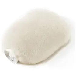 Hofbrucker Lammfell-Wärmflasche in Weiß