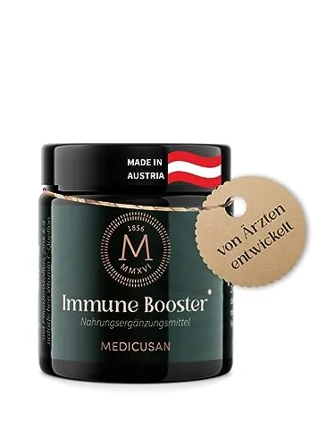 Medicusan Immune Booster – 100% NRV Vitamin C aus Aronia, Hagebutte, Camu Camu & Acerola – 200mg Astragalus – 120mg Thymian – 80mg Echinacea Purpurea – 100% NRV Zink – 1Kapsel/Tag – 30STK/30Tage