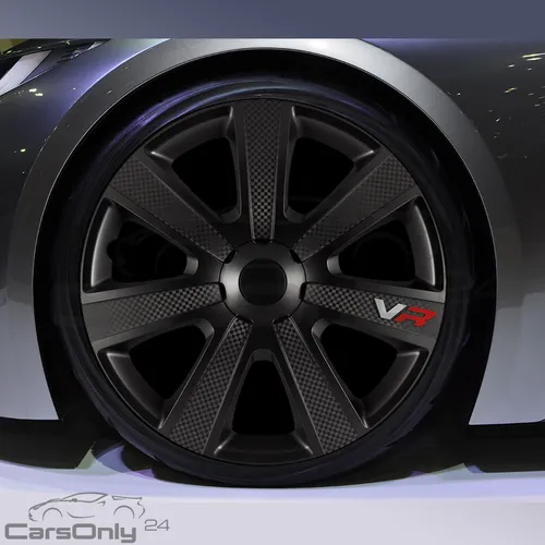 4x Radkappen 14 Zoll VR schwarz Carbon VR Black Radblenden Radzierblenden