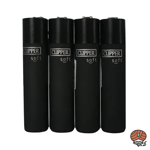 Clipper soft schwarz Reibradfeuerzeuge, 4 Stück