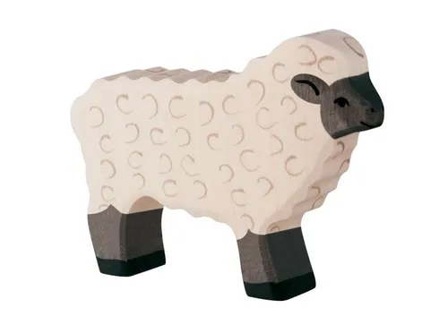 Holztiger 80602 Schwarzkopfschaf 11 cm Holzfiguren Serie Farmland