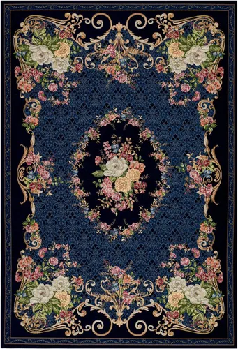 THEKO Teppich Flomi Floral - Elegantes Blumen Design - Flachgewebe-Teppiche, pflegeleicht und strapazierfähig, perfekt für Wohnzimmer und Schlafzimmer mit Fußbodenheizung.