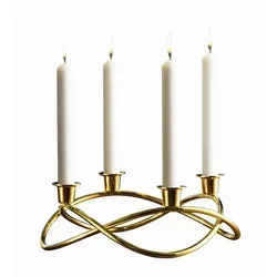 Georg Jensen Season Kerzenständer, Vergoldet - Eleganter Kerzenständer aus 18 kt. vergoldetem Edelstahl, ideal für festliche Anlässe und dekoratives Design in jedem Raum.