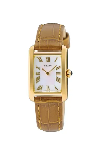 Seiko SWR100P1 Damen Quarz-Analoguhr - Elegante Armbanduhr für Damen mit 50 m Wasserdichtigkeit und edlem Perlmutt-Zifferblatt, ideal für jeden Anlass.