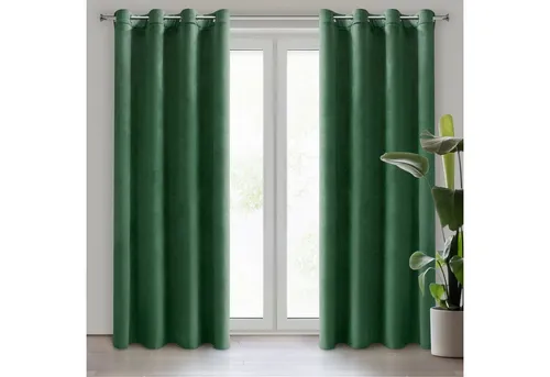 Eurofirany Vorhang Elegante Samtvorhänge 2er SET Ösen Blickdicht 140x250 cm, Prachtvoll und klassisch