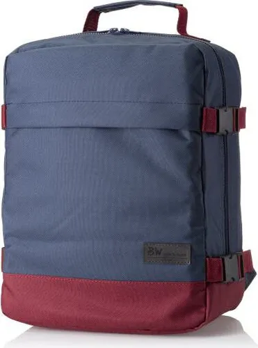 BAMBINIWELT RUCKSACK Handgepäck Reisetasche Boardgepäck Bordcase Kabinenkoffer Reiserucksac 40x20x25 40x30x20 Ryanair Wizzair (klein, blau-bordeaux 40x20x25)