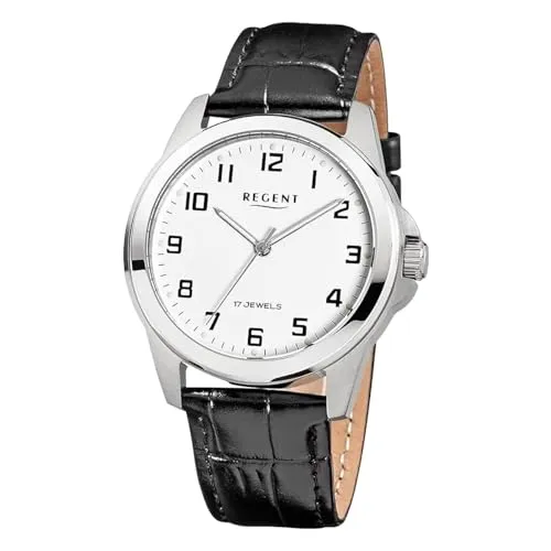 REGENT Mechanische Armbanduhr Handaufzug - Elegante Herrenarmbanduhr mit Handaufzug, Edelstahlgehäuse und leuchtenden Zeigern für beste Ablesbarkeit. Ideal für stilbewusste Männer.
