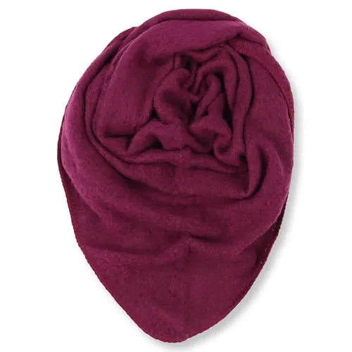 malito - Damen Modeschal - weicher Dreiecksschal Unifarben & Leo Print - langer flauschiger XXL Winterschal S601 - (Dunkle Beere)