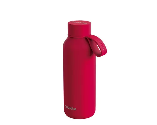 Quokka Trinkflasche Cherry Thermo aus Edelstahl 510 ml Isolierflasche mit Trageschlaufe, Thermofunktion