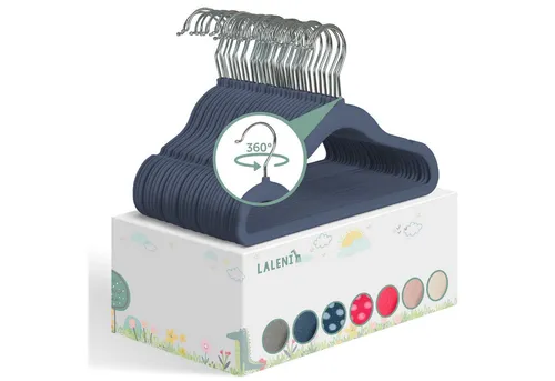 Laleni Kinder Kleiderbügel mit Samtbezug in blau von Laleni