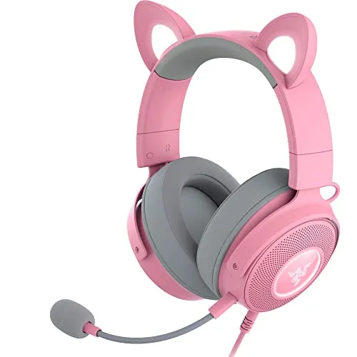 Razer Kraken Kitty V2 Pro - Kabelgebundenes RGB-Headset mit 50mm TriForce Treibern, austauschbaren Ohren und reaktiver Beleuchtung für individuelles Streaming-Erlebnis