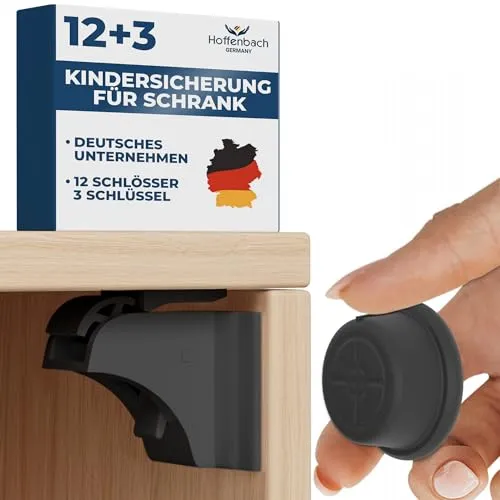 Hoffenbach Magnetische Kindersicherung 12 Schlösser + 3 Schlüssel – Unsichtbare Schranksicherung