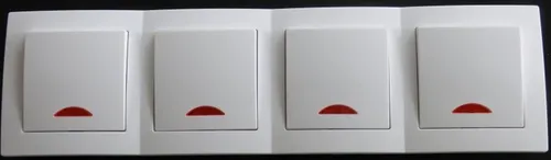 Levina Kunststoff 4 x Schalter + Kontroll-Lampe weiß 7786